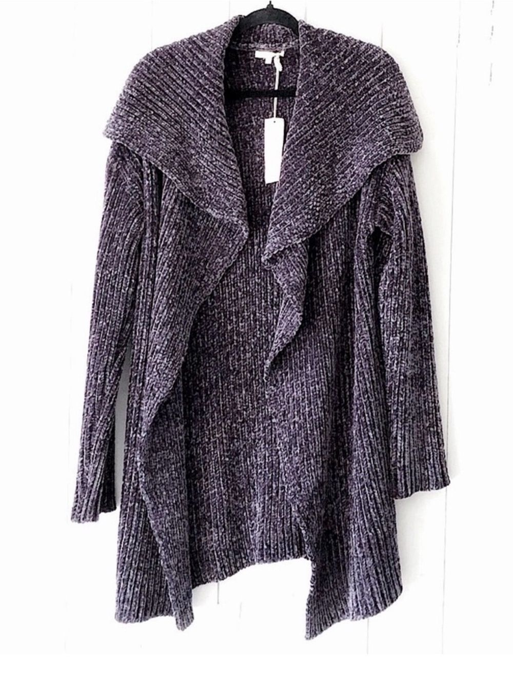 NWT Mystree Luxurious Velour Open-Front Long Cardigan Size S/M